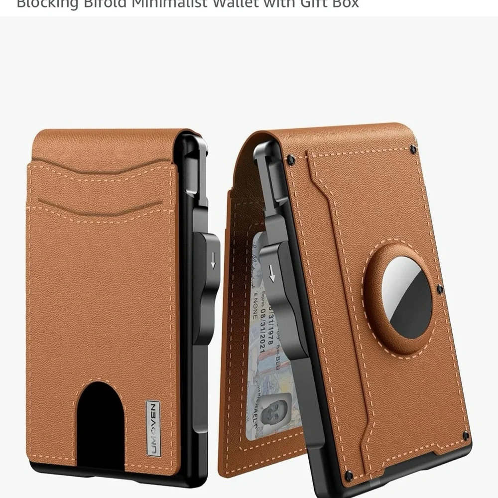 umoven AirTag Wallet for Men - with Pop Up Aluminum Case